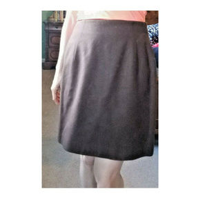 Pencil Skirt, Brown, Wool Flannel Lined